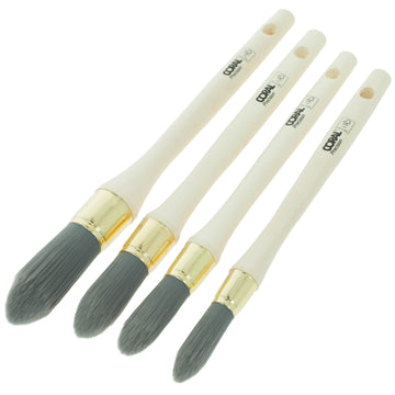 Coral Precision Round Sash Paint Brushes with Platinum Easy Clean Filaments 4 piece pack set